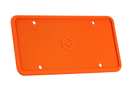 Picture of Rightcar Solutions Silicone License Plate Frames | The Original Premium Grade Silicone Car Plate Frame | Rust Proof, Rattle Proof, Weather Proof License Plate Holder (Orange)