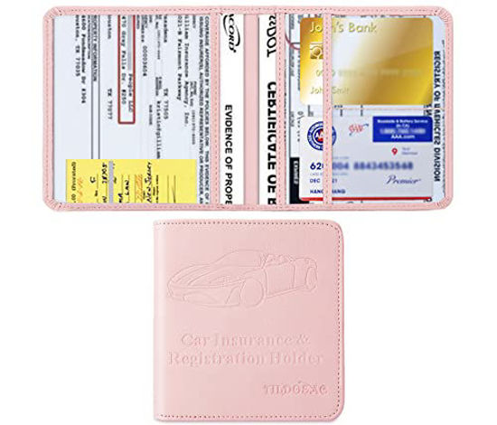 GetUSCart- TILDOSAC Car Registration & Insurance Card Holder：Auto Glove Box  Organizer Document Wallet Leather Manual Folder Vehicle Compartment License  Case Truck Accessories for Women Men