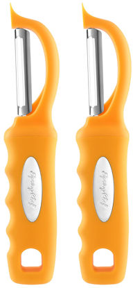 Picture of Spring Chef Premium Swivel Vegetable Peeler, Soft Grip Handle and Ultra Sharp Stainless Steel Blades - Perfect Kitchen Peeler For Veggie, Fruit, Potato, Carrot, Apple - Mango - Set of 2