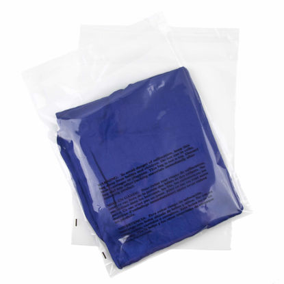 Picture of Poly Bags with Suffocation Warning 11x14 - Resealable - 200 Pack - Clear Poly Bags 11x14" - Packaging Bags - T-Shirt Bags - Retail Supply Co