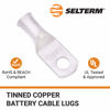 Picture of SELTERM 2pcs 8 AWG #10 Stud Tinned Copper Wire Lugs, Battery Lugs, Ring Terminals, Battery Cable Ends, 8 Gauge Ring Terminal Connectors, UL Marine Grade Electrical Battery Terminal Connectors