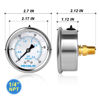 Picture of MEANLIN MEASURE 0~50Psi Stainless Steel 1/4" NPT 2.5" FACE DIAL Liquid Filled Pressure Gauge WOG Water Oil Gas Center Back Mount