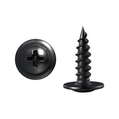 Picture of (300 pcs)#8×3/4" Black Truss Head Wood Screws Quick Metal Self Tapping Zinc Oxide