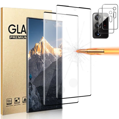 Picture of [2+2 Pack] Galaxy Note 20 Ultra 5G Screen Protector, HD Clear 9H Tempered Glass Scratch Resistant, Fingerprint Unlock, 3D Curved, Bubble-Free For Samsung Galaxy Note 20 Ultra Screen Camera Protector (6.9")