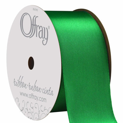 Picture of Berwick Offray 068885 1.5" Wide Single Face Satin Ribbon, Emerald Green, 4 Yds