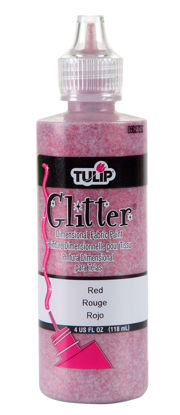 Picture of Tulip Dimensional Fabric Paint 41303 Dfpt 4Oz Glitter Red, 4 Fl Oz (Pack of 1)