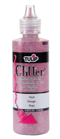 Tulip Dimensional Fabric Paint 41303 Dfpt 4Oz Glitter Red, 4 Fl  Oz (Pack of 1)