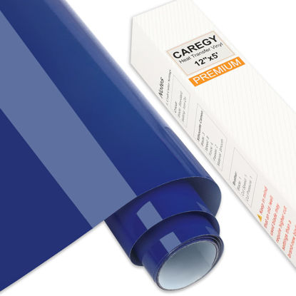 Picture of CAREGY Iron on Heat Transfer Vinyl Roll HTV (12''x5',Blue)