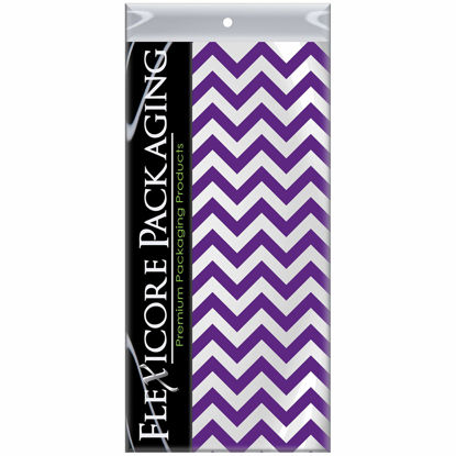 Picture of Flexicore Packaging Purple Chevron Print Gift Wrap Tissue Paper Size: 15 Inch X 20 Inch | Count: 10 Sheets | Color: Purple Chevron