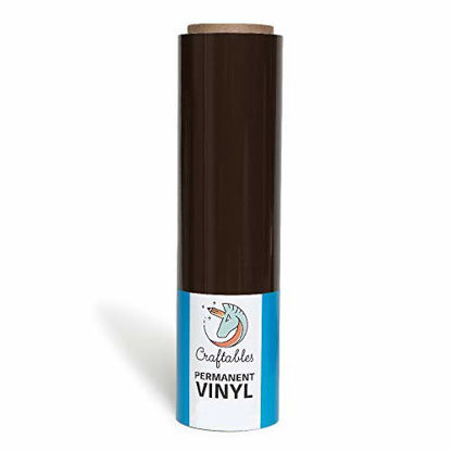 Picture of Craftables Brown Vinyl Roll - Permanent, Glossy & Waterproof | 12" x 50' | for Crafts, Cricut, Silhouette, Expressions, Cameo, Decal, Signs, Stickers…
