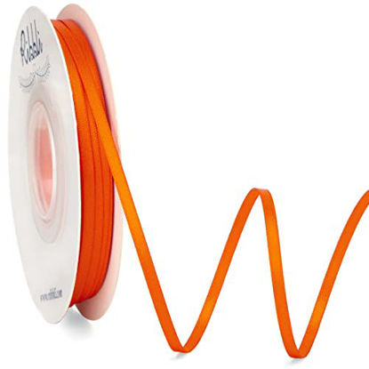 Picture of Ribbli Torrid Orange Double Faced Satin Ribbon,1/8” x Continuous 50 Yards,Use for Bows Bouquet,Gift Wrapping,Wedding Card Decoration,Floral Arrangement