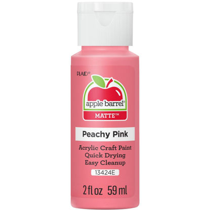 Picture of Apple Barrel Acrylic Paint, Peachy Pink 2 fl oz Classic Matte Acrylic Paint For Easy To Apply DIY Arts And Crafts, Art Supplies With A Matte Finish