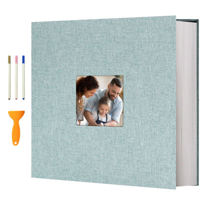 Picture of Vienrose Photo Album Self Adhesive 13x12.6 for 600 Photos Linen Scrapbook 120 Pages