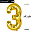 Picture of 13 Number Balloons Gold Big Giant Jumbo Number 13 Foil Mylar Balloons for 13th Birthday Party Supplies 13 Anniversary Events Decorations