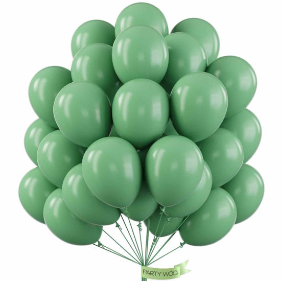 Picture of PartyWoo Retro Green Balloons, 50 pcs 12 Inch Jade Green Balloons, Latex Balloons for Balloon Garland Arch as Party Decorations, Birthday Decorations, Wedding Decorations, Baby Shower Decorations