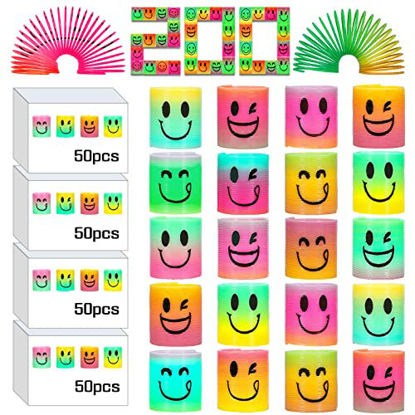 Picture of AZEN 200 Pcs Mini Spring Party Favors for Kids 3-5 4-8, Goodie Bags Stuffers for Birthday Party, Classroom Prizes Kids Prizes, Small Bulk Toys Gifts (4 Smile)