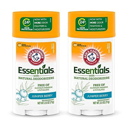 Picture of ARM & HAMMER Essentials Deodorant- Clean Juniper Berry- Wide Stick- Made with Natural Deodorizers- Free From Aluminum, Parabens & Phthalates, 2.5 oz (Pack of 2)