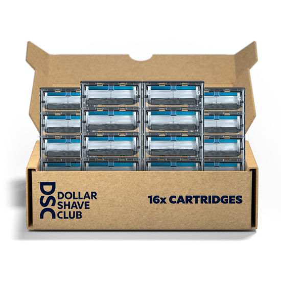Picture of Dollar Shave Club | 6 Blade Club Series Razor Refill Cartridges, 16 Count | Precision Cut Stainless Steel Blades with a Built-in Trimmer Blade | NOT COMPATIBLE WITH HERITAGE/EXECUTIVE RAZOR HANDLES
