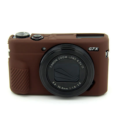 Picture of Easy Hood G7X Mark II Case G7X Mark III Case G7X Camera Silicone Case,Soft Silicone Protective Cover for Canon Powershot G7X Mark III DSLR Camera(Coffee)