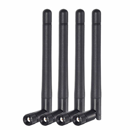Picture of Bingfu Dual Band WiFi 2.4GHz 5GHz 5.8GHz 3dBi MIMO RP-SMA Male Antenna (4-Pack) for WiFi Router Wireless Network Card USB Adapter Security IP Camera Video Surveillance Monitor