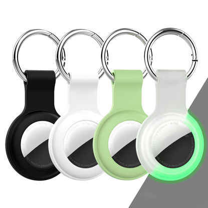 Picture of Case Keychain Air Tag Case Holder Silicone AirTags Key Ring /Key Chain Compatible with Apple AirTag GPS Item Finders Accessories 4 Pack