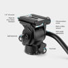 Picture of SmallRig Selection Tripod Fluid Head Pan Tilt Head with Quick Release Plate for Arca Swiss for Compact Video Cameras and DSLR Cameras -3259