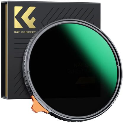 Picture of K&F Concept 82mm Putter Variable ND Filter ND2-ND400 (1-9 Stops) 28 Multi-Layer Coatings Import AGC Glass Adjustable Neutral Density Filter for Camera Lens (Nano-X Series)