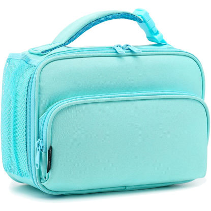 Picture of FlowFly Kids Lunch box Insulated Soft Bag Mini Cooler Back to School Thermal Meal Tote Kit for Girls, Boys,light blue