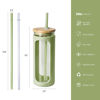 Picture of Kodrine Glass Tumbler with Straw and Lid, 20oz Glass Coffee Tumbler with Bamboo Lid, Iced Coffee Cup Silicone Protective Sleeve BPA Free- Daiquiri Green