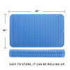 Picture of MicoYang Silicone Dish Drying Mat for Multiple Usage,Easy clean,Eco-friendly,Heat-resistant Silicone Mat for Kitchen Counter or Sink,Refrigerator or Drawer Liner Lichen Blue XXXL 28 inches x 18 inches
