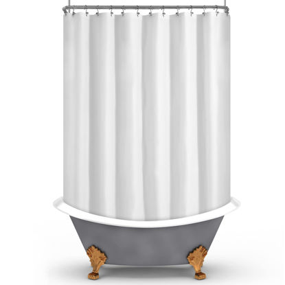 Picture of Mrs Awesome Clawfoot Tub Shower Curtain or Liner with 12 Magnets - Free 36 Hooks Included, Waterproof PEVA, 180" x 70", White