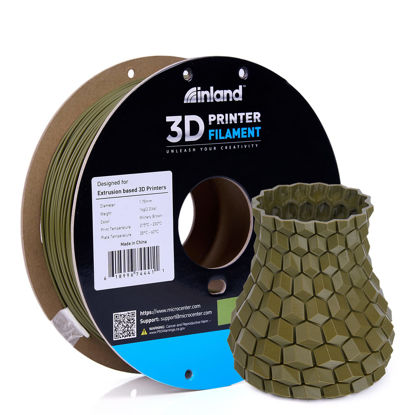 Picture of Inland PLA 3D Printer Filament 1.75mm - Dimensional Accuracy +/- 0.03mm - 1kg Cardboard Spool (2.2 lbs) - Fits Most FDM/FFF Printers - Odor Free, Clog Free Filaments - Military Brown