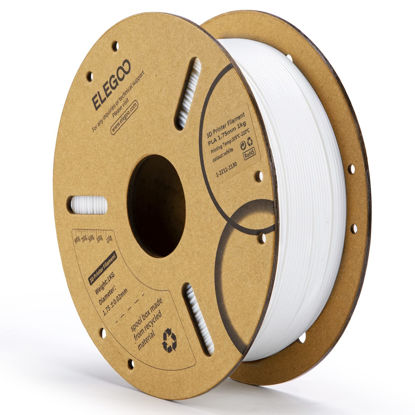 Picture of ELEGOO PLA Filament 1.75mm White 1KG, 3D Printer Filament Dimensional Accuracy +/- 0.02mm, 1kg Cardboard Spool(2.2lbs) 3D Printing Filament Fits for Most FDM 3D Printers