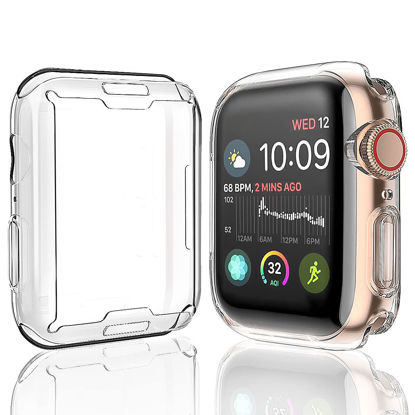 Picture of [2-Pack] Julk 41mm Case for Apple Watch Series 8 Series 7 Screen Protector, Overall Protective Case TPU HD Ultra-Thin Cover for iWatch, Transparent