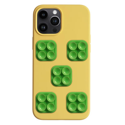 Picture of || OCTOBUDDY mini || Silicone Suction Phone Case Adhesive Mount || Compatible with IPhone and Android, Anti-Slip Hands-Free Mobile Accessory Holder for Selfies and Videos (mini - Spade Green) (6 pack)