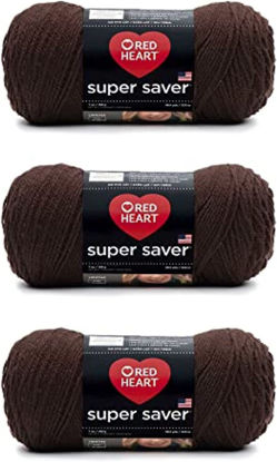 Picture of Red Heart Super Saver Yarn, 3 Pack, Coffee 3 Count