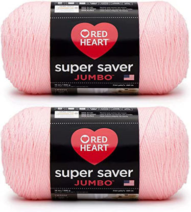 Picture of Red Heart Super Saver Jumbo Petal Pink Yarn - 2 Pack of 396g/14oz - Acrylic - 4 Medium (Worsted) - 744 Yards - Knitting/Crochet