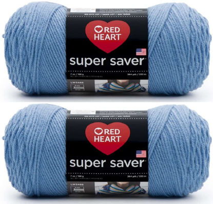 Picture of Red Heart Super Saver Jumbo Periwinkle Yarn - 2 Pack of 14oz/396g - Acrylic - 4 Medium (Worsted) - 744 Yards - Knitting/Crochet