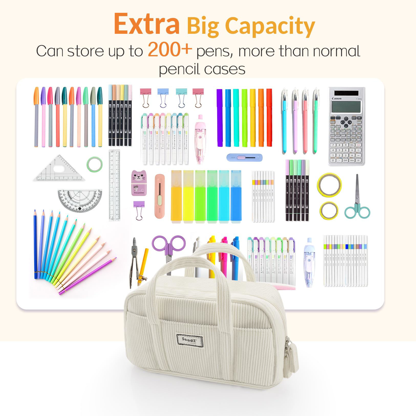 GetUSCart- Sooez Large Pencil Case Pouch, Extra Big Pencil Bag with 5 ...