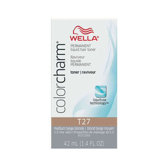 Picture of WELLA colorcharm Hair Toner, Neutralize Brass With Liquifuse Technology, T27 Medium Beige Blonde, 1.4 oz