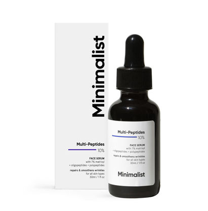 Picture of Minimalist Multi Peptide Night Face Serum for Ageless Younger Skin, 30 ml | Collagen Boosting, Hydrating & Overnight Repair Serum for Women & Men with 7% Matrixyl 3000 & 3% Bio-Placenta