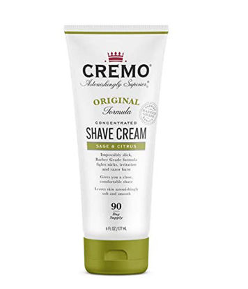 Picture of Cremo Barber Grade Sage & Citrus Shave Cream, Astonishingly Superior Ultra-Slick Shaving Cream Fights Nicks, Cuts and Razor Burn, 6 Fl Oz