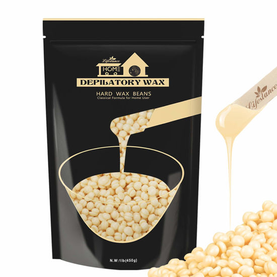 Picture of 1lb Hard Wax Beans, Lifestance Wax Beads Hair Removal Hard Wax Kit for Thin & Fine Hair, Sensitive Skin, Waxing Beads for Face, Chin, Eyebrow, Bikini