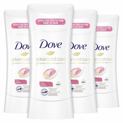 Picture of Dove Antiperspirant Deodorant Stick 48 Hour Protection And Soft And Comfortable Underarms Rose Petals Deodorant for Women, 2.6 Ounce (Pack of 4)