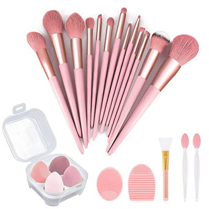 Picture of Makeup Brushes 22 Pcs Makeup Kit,Foundation Brush Eyeshadow Brush Make up Brushes Set (Pink, 22 Piece Set)