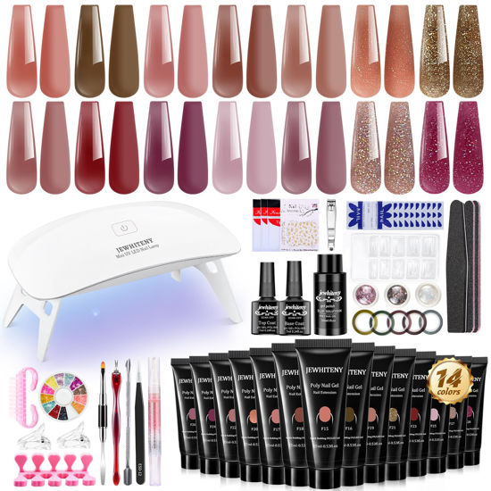 Modelones 35Pcs Gel Nail Polish Kit With U V Light 48W Nail Dryer 12 Colors  Pink Glitter Blue Gel Polish Set, Glossy & Matte Base Top Coat/Manicure T -  Imported Products from