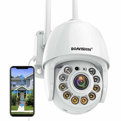 Picture of BOAVISION Security Camera Outdoor, Wireless WiFi IP Camera Home Security System 360° View,Motion Detection, auto Tracking,Two Way Talk,HD 1080P pan Tile Full Color Night Vision