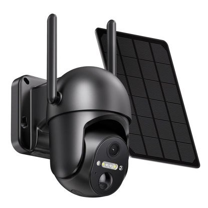Picture of Solar Security Cameras Wireless Outdoor, SEHMUA 2K 360° View Battery Powered Outdoor Camera, WiFi Home Security with Spotlight Color Night Vision, PIR Sensor, 2-Way Audio, Siren Alarm, IP65 Waterproof