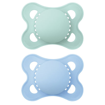Picture of MAM Original Matte Baby Pacifier, Nipple Shape Helps Promote Healthy Oral Development, Sterilizer Case, Boy and Girl , 0-6 Months (2 Count)
