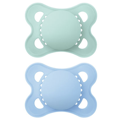 Picture of MAM Original Matte Baby Pacifier, Nipple Shape Helps Promote Healthy Oral Development, Sterilizer Case, Boy and Girl , 0-6 Months (2 Count)